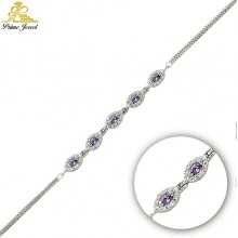 Gümüş Zirkon Taşlı Bilezik / Bileklik